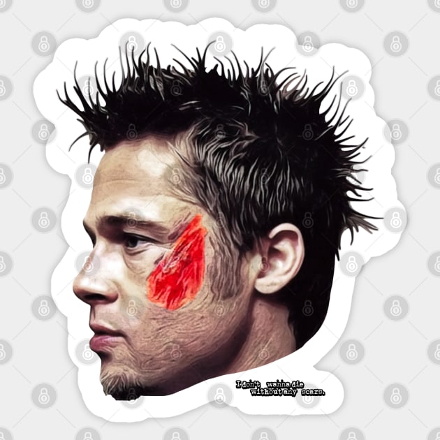 Tyler Durden Scars Sticker by darklordpug